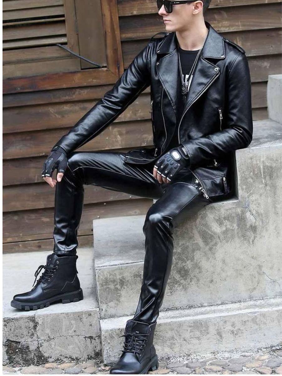 Skinny leather trousers