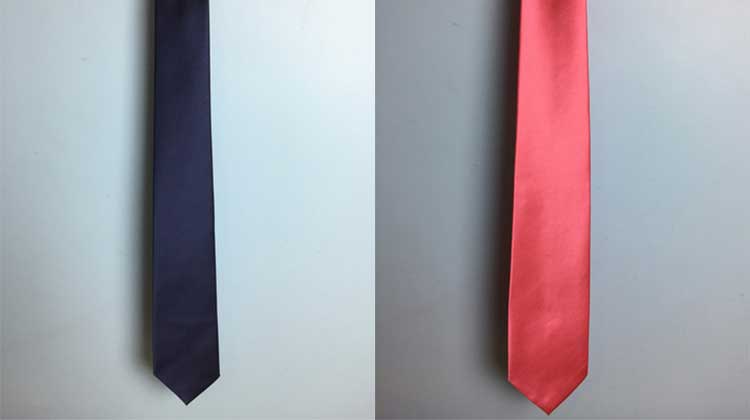 Slim Navy Blue Necktie - $ 8 & Cool Coral Necktie — $ 8